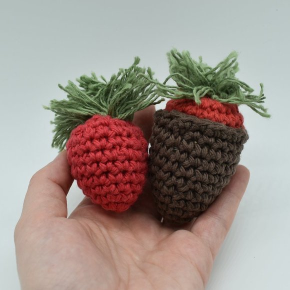 Hand Crafted Other - Handcrafted Crochet catnip strawberry cat toys